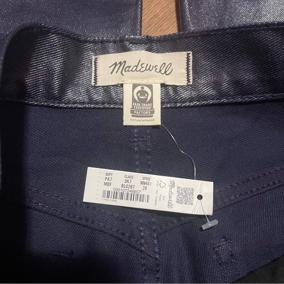 Madewell Jeans Women’s Size 28 Midnight Blue Foil 90's Straight High-Rise NWT - Picture 8 of 14